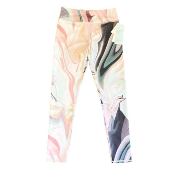 Zella Girls Live In High Waist Ankle Leggings Green Mountain Maggie Marble - XL - Picture 2 of 7